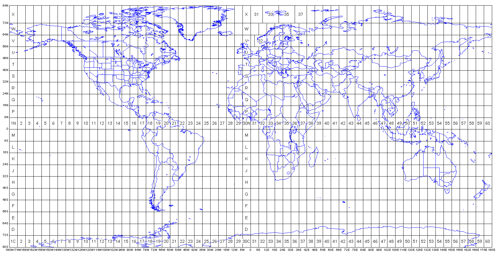 UTM Grid Zones of the World